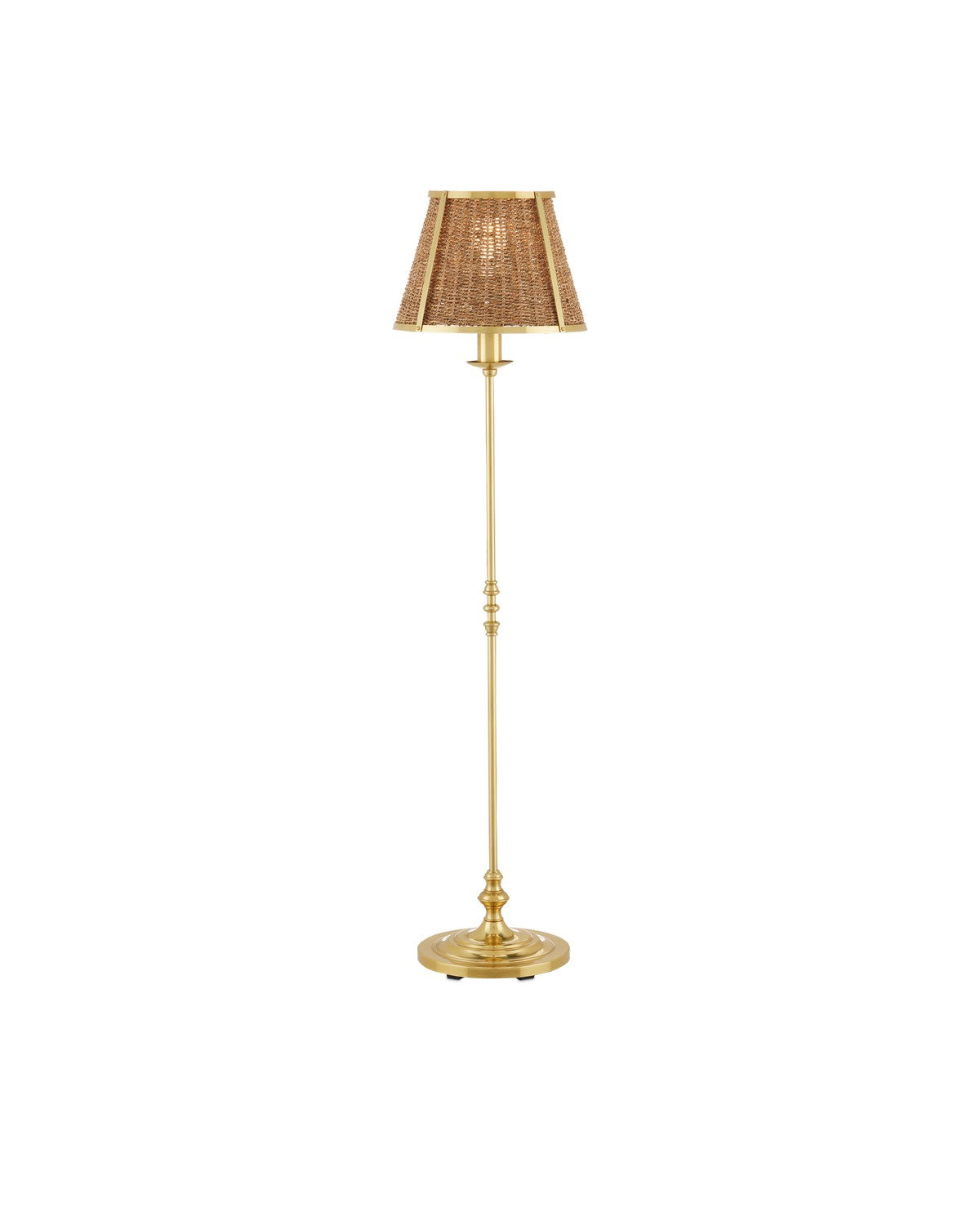 Currey and Company - 8000-0141 - One Light Floor Lamp - Deauville - Polished Brass/Natural