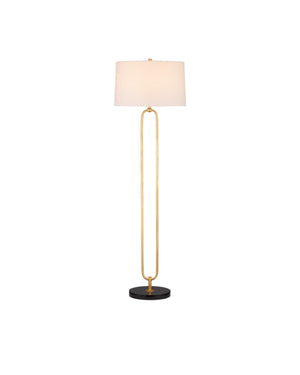 Currey and Company - 8000-0144 - One Light Floor Lamp - Glossary - Contemporary Gold Leaf/Natural