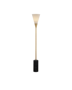 Currey and Company - 8000-0155 - One Light Floor Lamp - Black/Brushed Brass