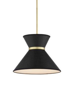 Currey and Company - 9000-1120 - One Light Pendant - Avignon - Black/Polished Brass