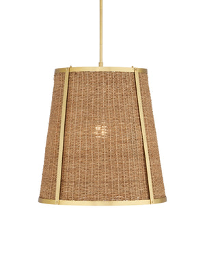 Currey and Company - 9000-1121 - One Light Pendant - Deauville - Natural/Polished Brass