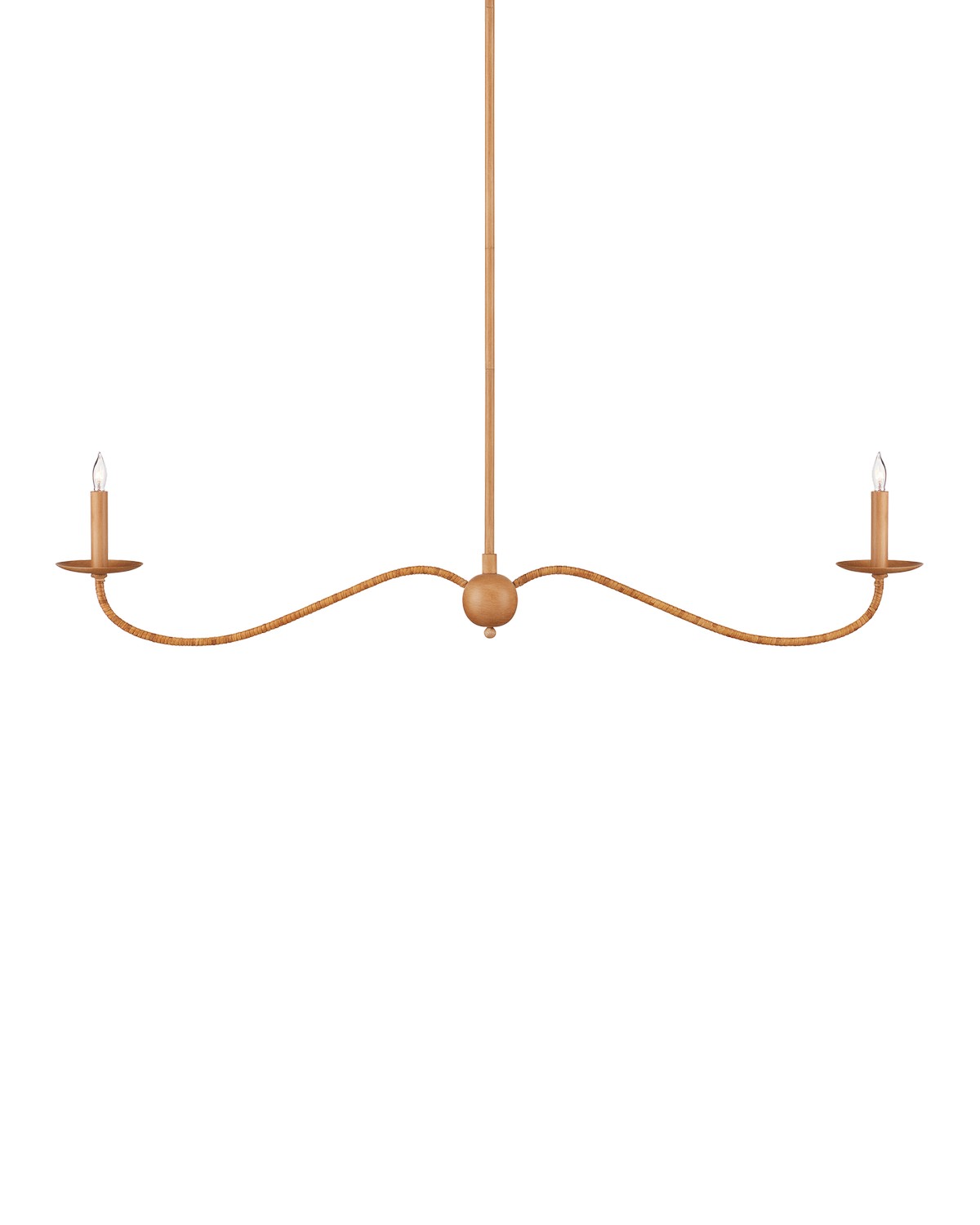 Currey and Company - 9000-1127 - Two Light Chandelier - Saxon - Saddle Tan/Natural