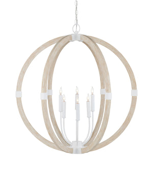 Currey and Company - 9000-1131 - Six Light Chandelier - Bastian - Sandstone/Sugar White