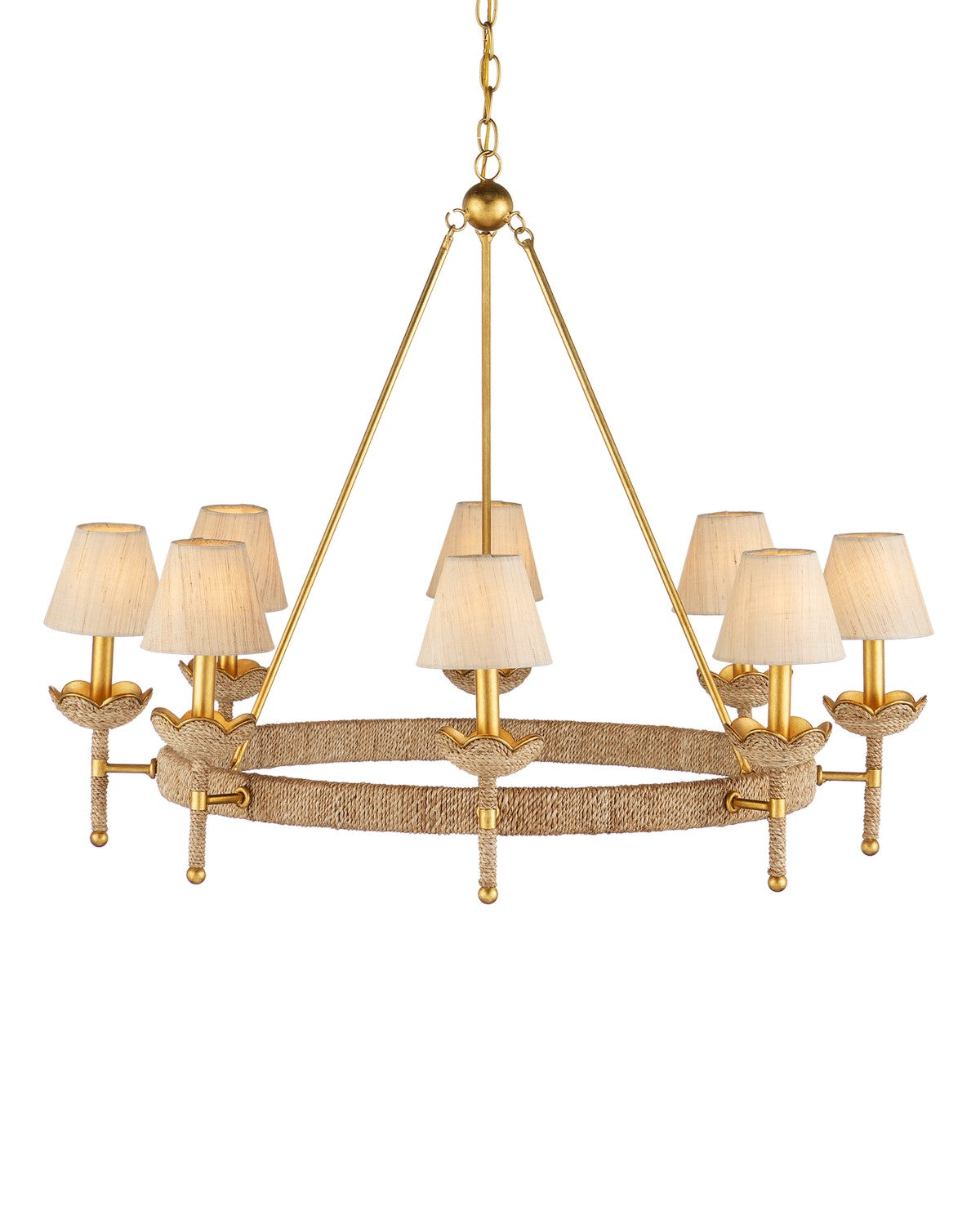 Currey and Company - 9000-1143 - Eight Light Chandelier - Vichy - Natural/Contemporary Gold Leaf/Contemporary Gold