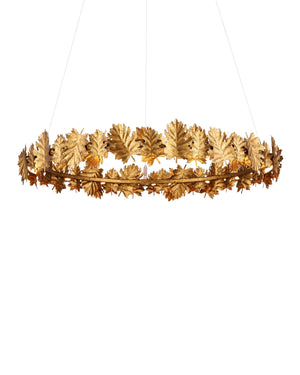 Currey and Company - 9000-1145 - LED Chandelier - English Oak - Gold Leaf