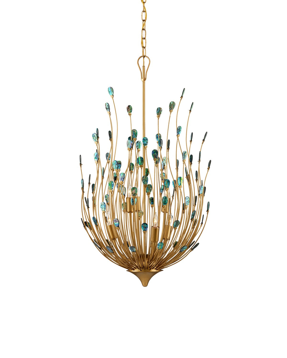 Currey and Company - 9000-1149 - Six Light Chandelier - Delphos - Contemporary Gold/Natural