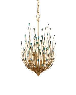 Currey and Company - 9000-1149 - Six Light Chandelier - Delphos - Contemporary Gold/Natural