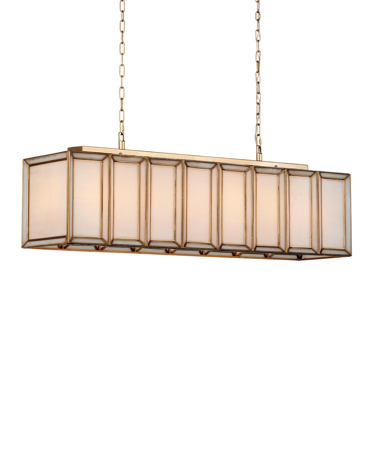 Currey and Company - 9000-1157 - Six Light Chandelier - Daze - White/Antique Brass