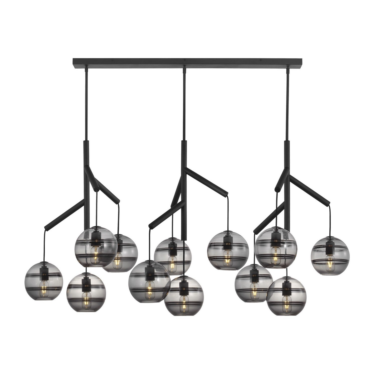 Visual Comfort Modern - 700SDNMPL3KB - 12 Light Chandelier - Sedona - Nightshade Black