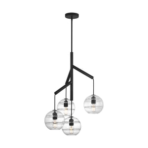 Visual Comfort Modern - 700SDNMPR1CB - Four Light Chandelier - Sedona - Nightshade Black