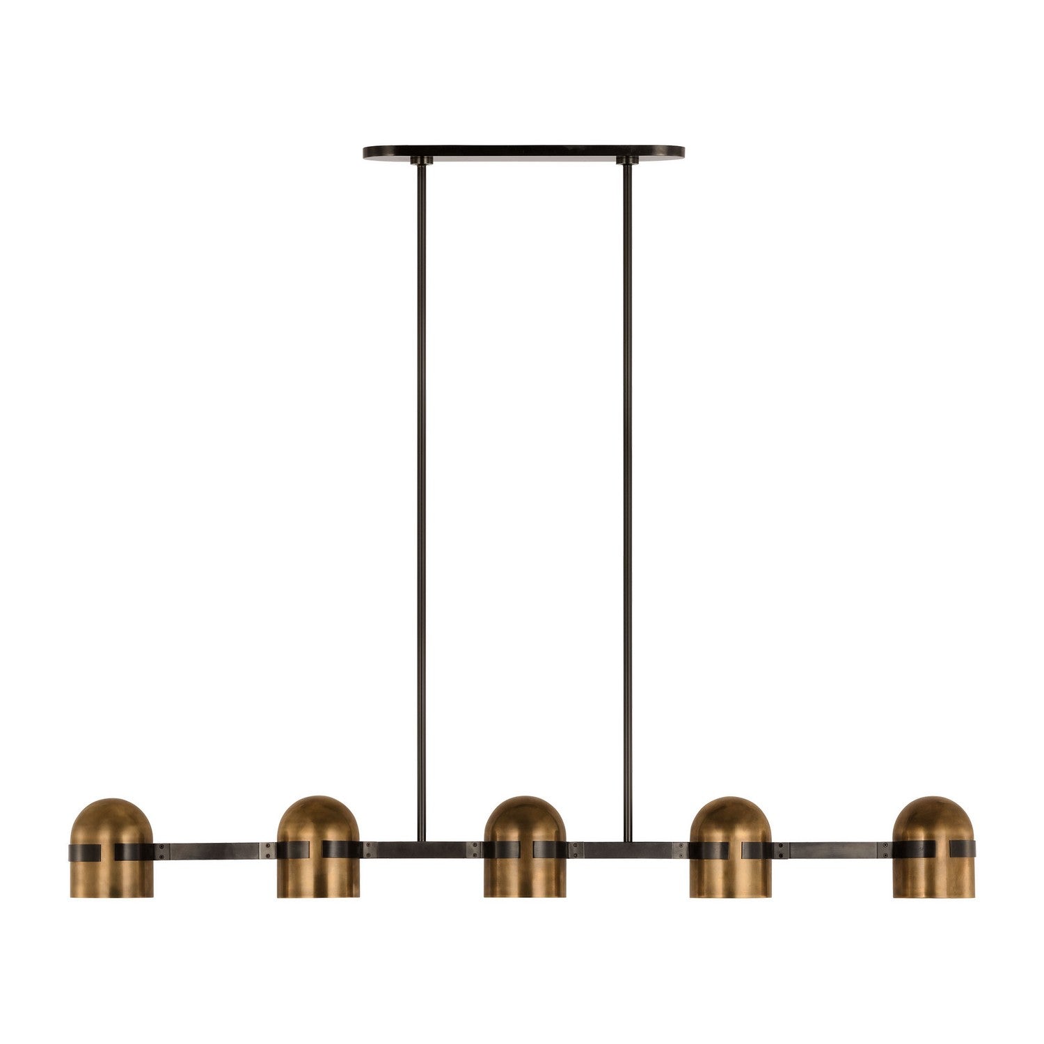 Visual Comfort Modern - AKLS33727BDZ/BWB - LED Linear Chandelier - Octavia - Blackened Bronze/Bright Worn Brass