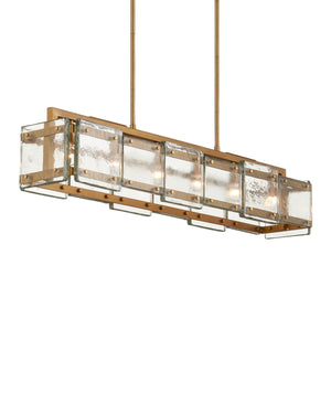 Currey and Company - 9000-1165 - Six Light Chandelier - Countervail - Clear/Antique Brass