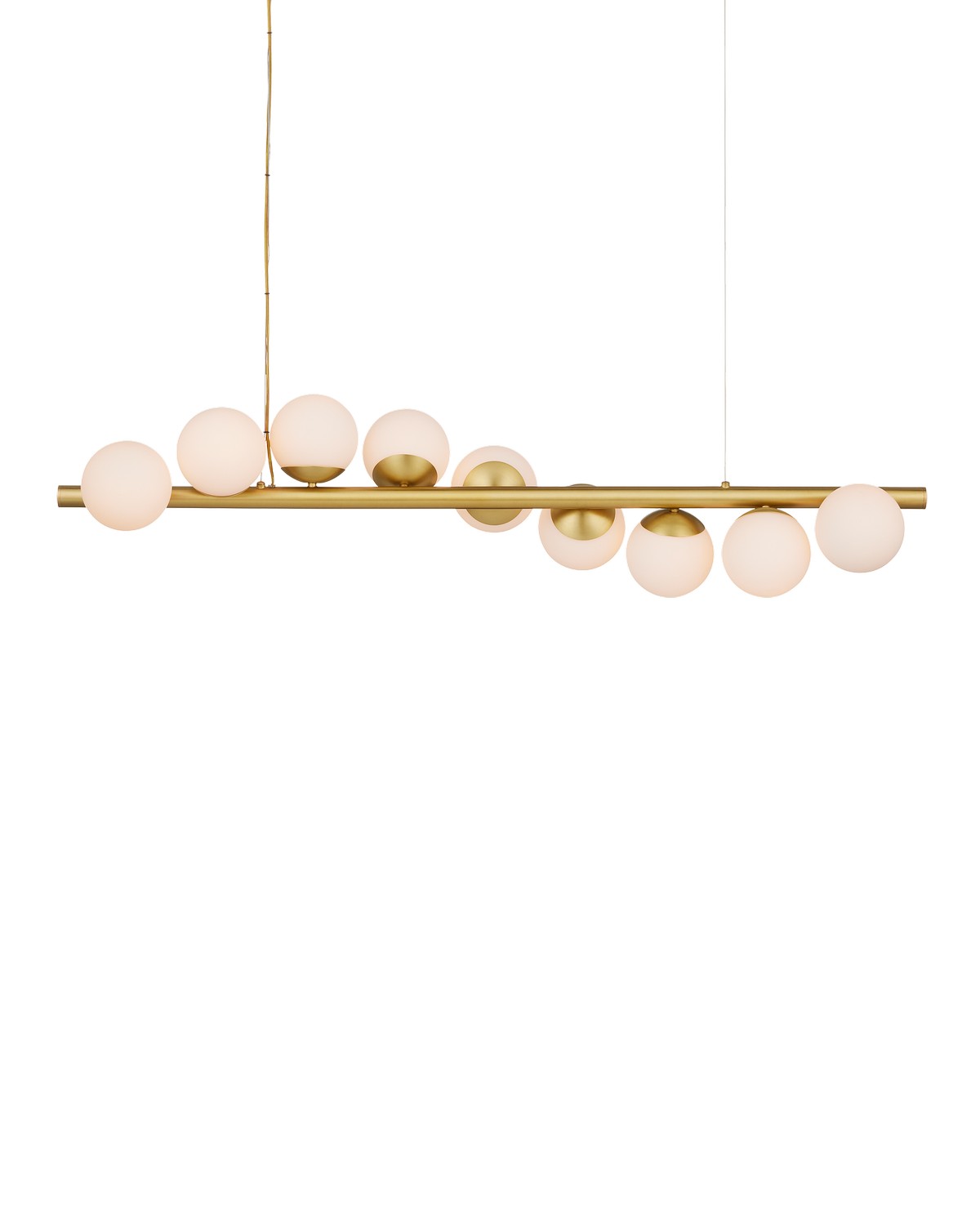 Currey and Company - 9000-1172 - Nine Light Chandelier - Barcarolle - Brushed Brass/White