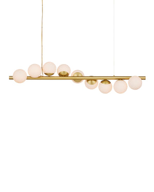 Currey and Company - 9000-1172 - Nine Light Chandelier - Barcarolle - Brushed Brass/White