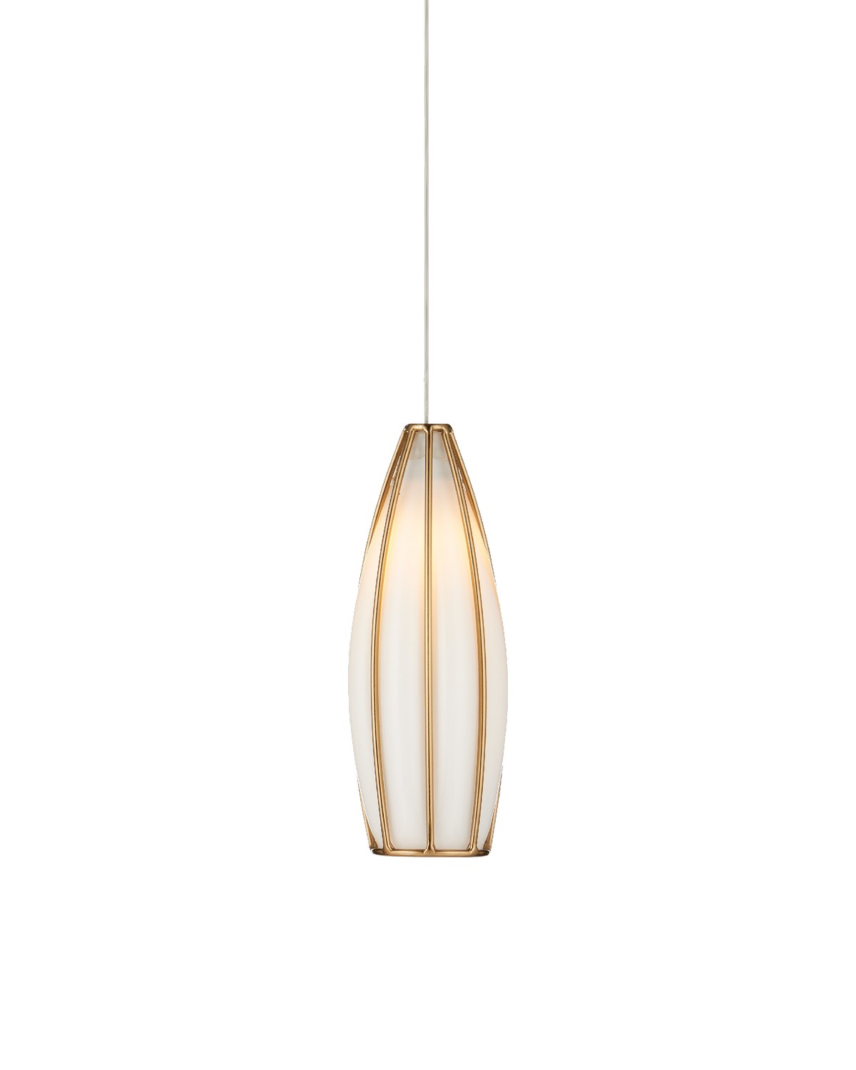 Currey and Company - 9000-1185 - One Light Pendant - Parish - White/Antique Brass