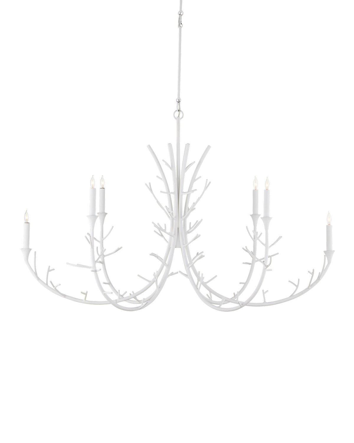 Currey and Company - 9000-1207 - Six Light Chandelier - Gesso White