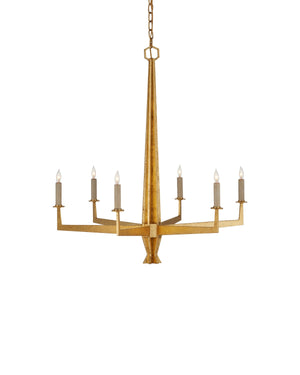 Currey and Company - 9000-1213 - Six Light Chandelier - Washed Lucerne Gold