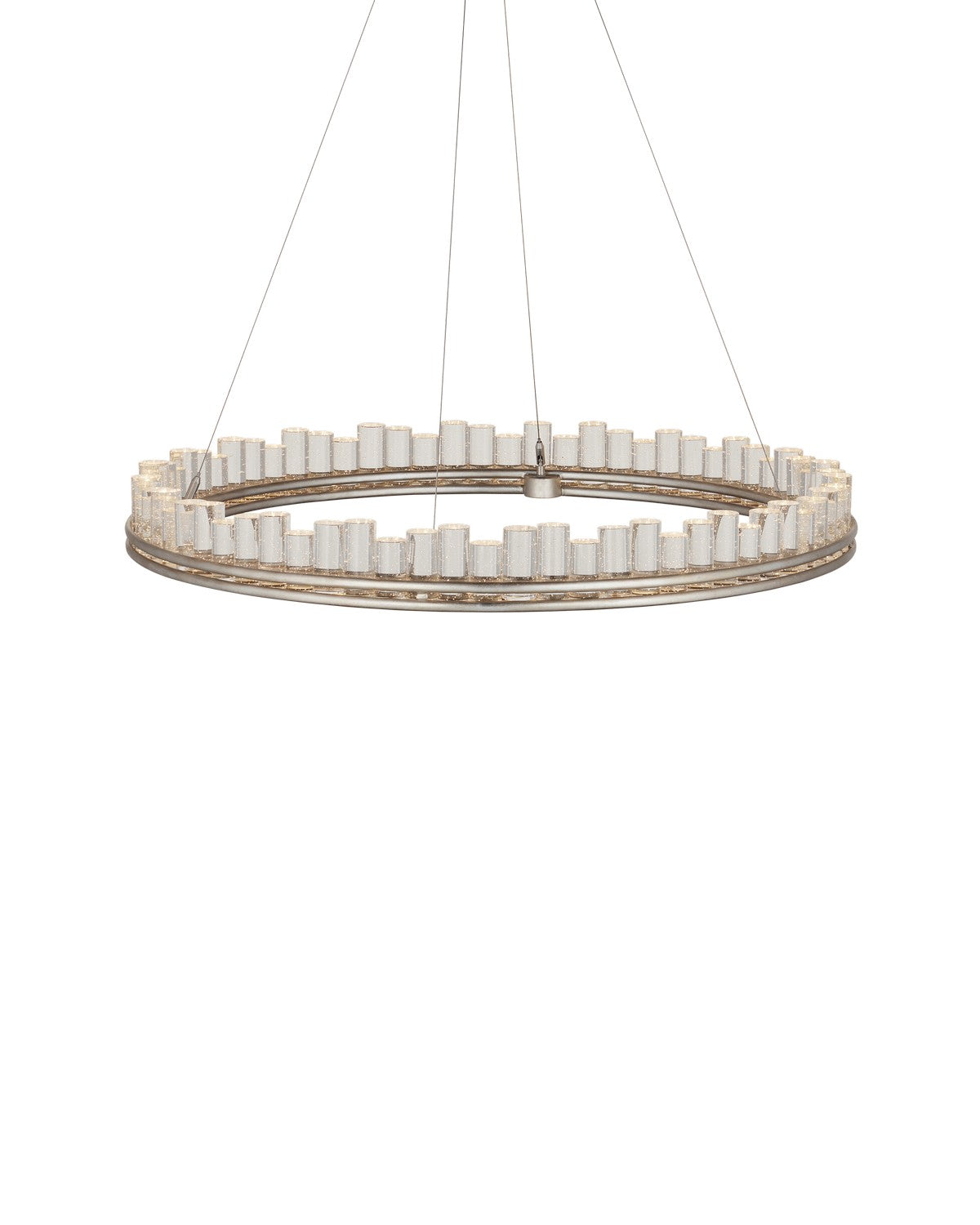 Currey and Company - 9000-1220 - One Light Chandelier - Contemporary Silver Leaf/Contemporary Silver/Clear