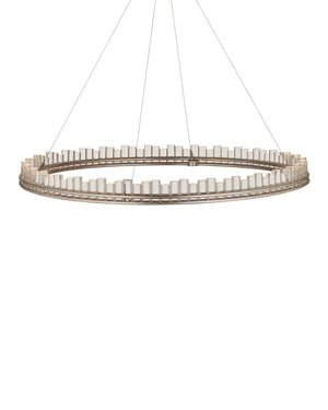 Currey and Company - 9000-1221 - One Light Chandelier - Contemporary Silver Leaf/ Contemporary Silver/Clear