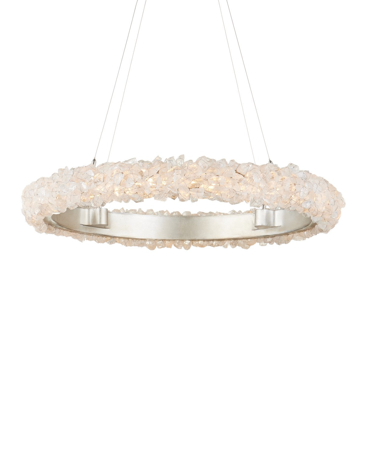 Currey and Company - 9000-1222 - One Light Chandelier - Contemporary Silver Leaf/Contemporary Silver/Natural