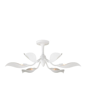 Currey and Company - 9000-1226 - Six Light Semi-Flush Mount - Gesso White