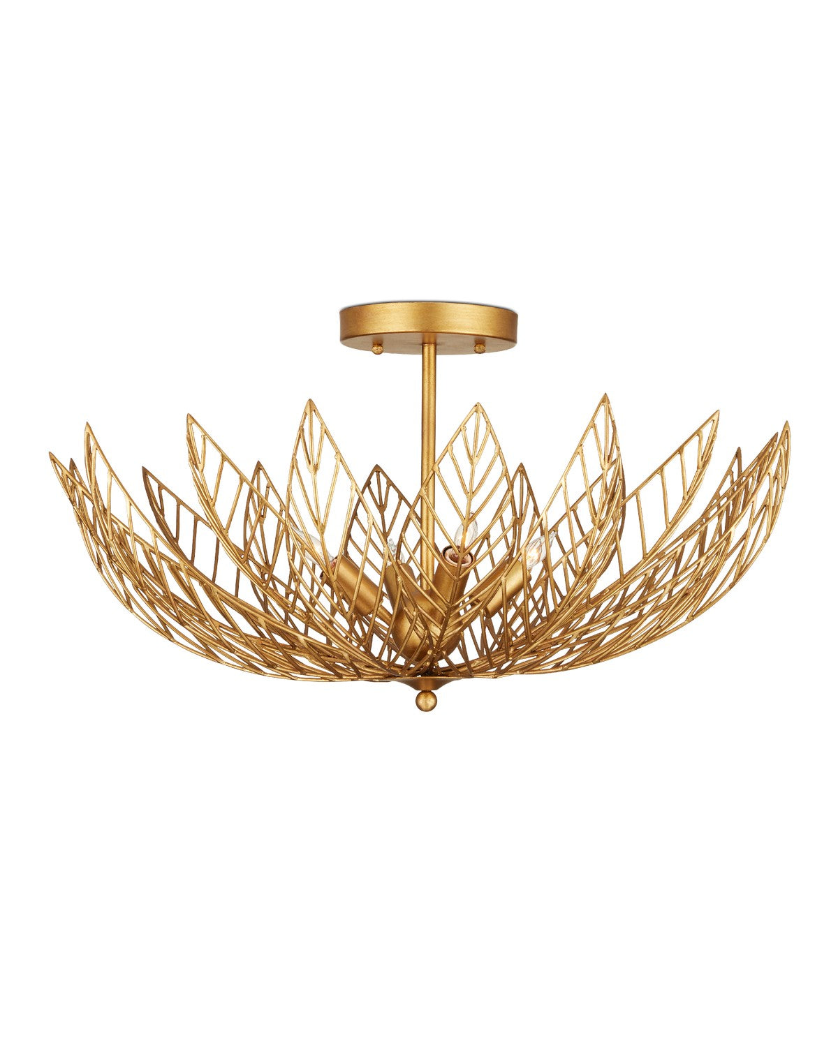 Currey and Company - 9000-1228 - Four Light Semi-Flush Mount - Contemporary Gold Leaf/Contemporary Gold