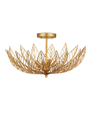 Currey and Company - 9000-1228 - Four Light Semi-Flush Mount - Contemporary Gold Leaf/Contemporary Gold