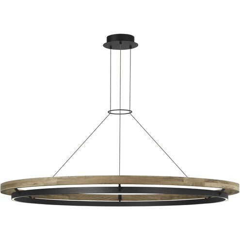 Visual Comfort Modern - SLCH30030BW - LED Chandelier - Grace - Matte Black/Weathered Oak Wood