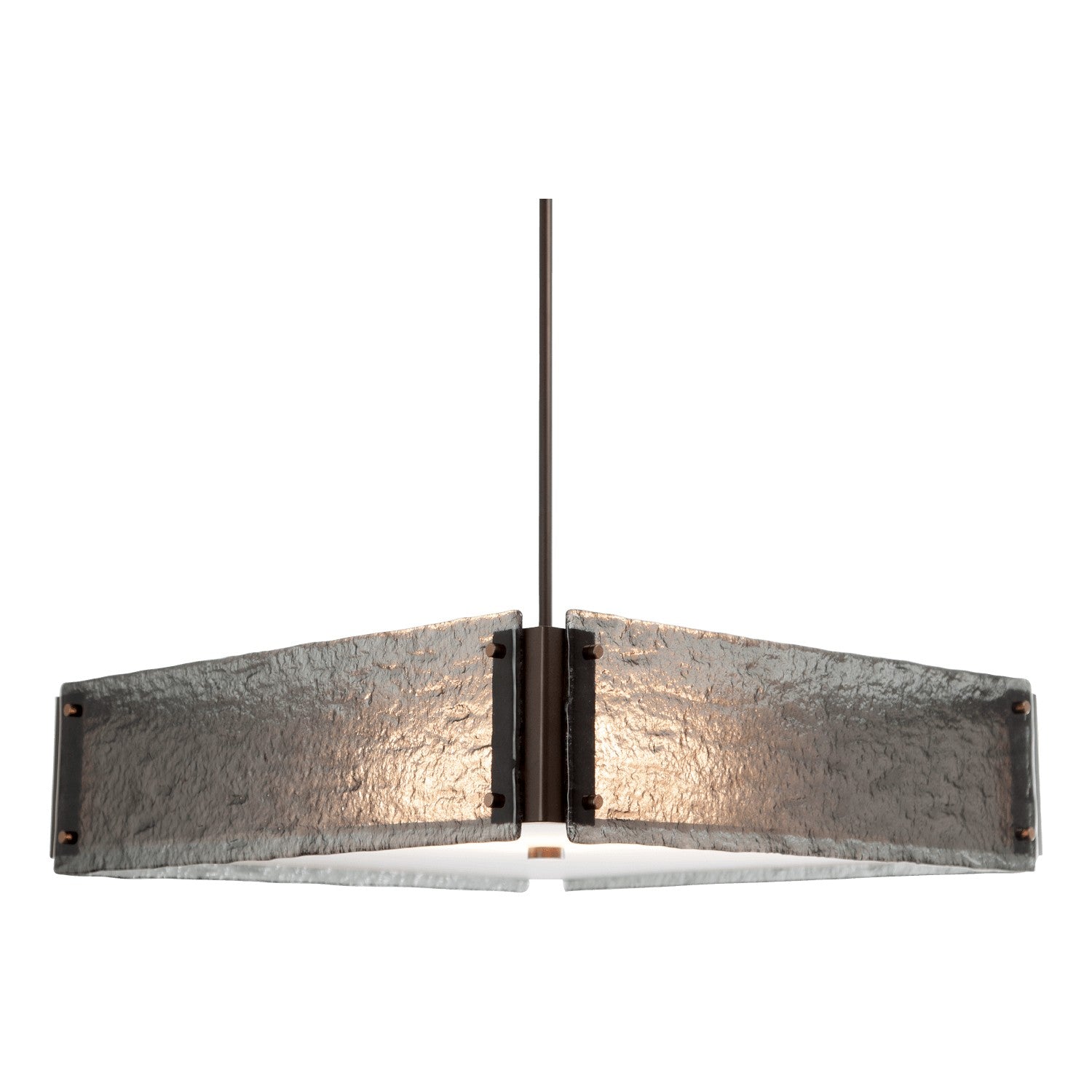 Hammerton Studio - CHB0044-23-BB-BG-001-E2 - Four Light Chandelier - Textured Glass - Burnished Bronze