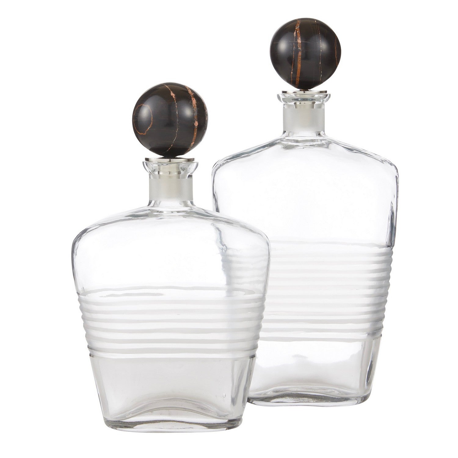 Arteriors - ARI14 - Decanters, Set of 2 - Eaves - Clear/Bengal