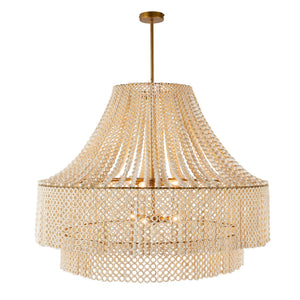 Arteriors - DLS10 - Eight Light Chandelier - Hannie - White/Antique Brass