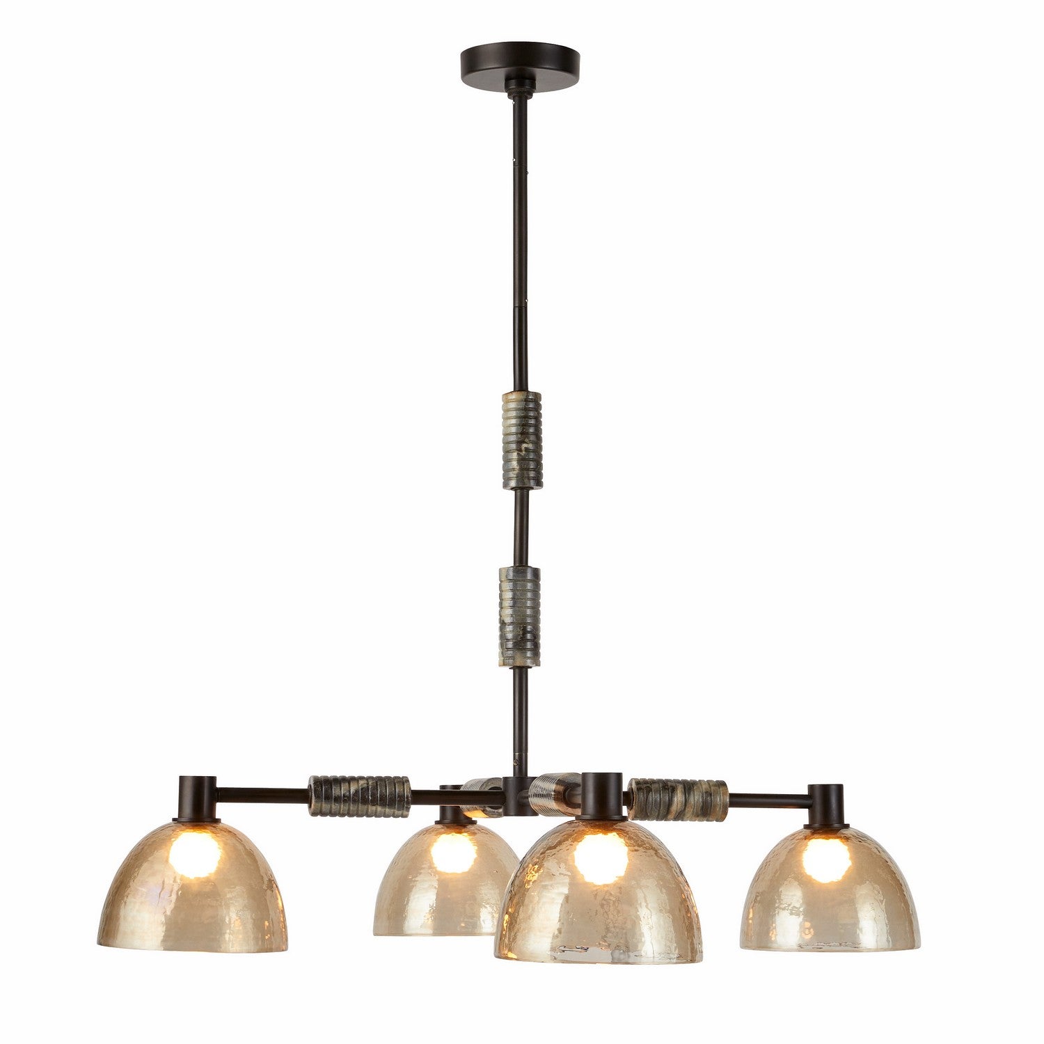 Arteriors - DMI13 - Four Light Chandelier - Eli - Blackened Iron/Smoke/Black