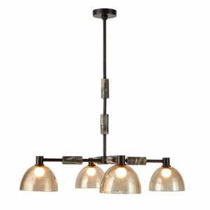 Arteriors - DMI13 - Four Light Chandelier - Eli - Blackened Iron/Smoke/Black