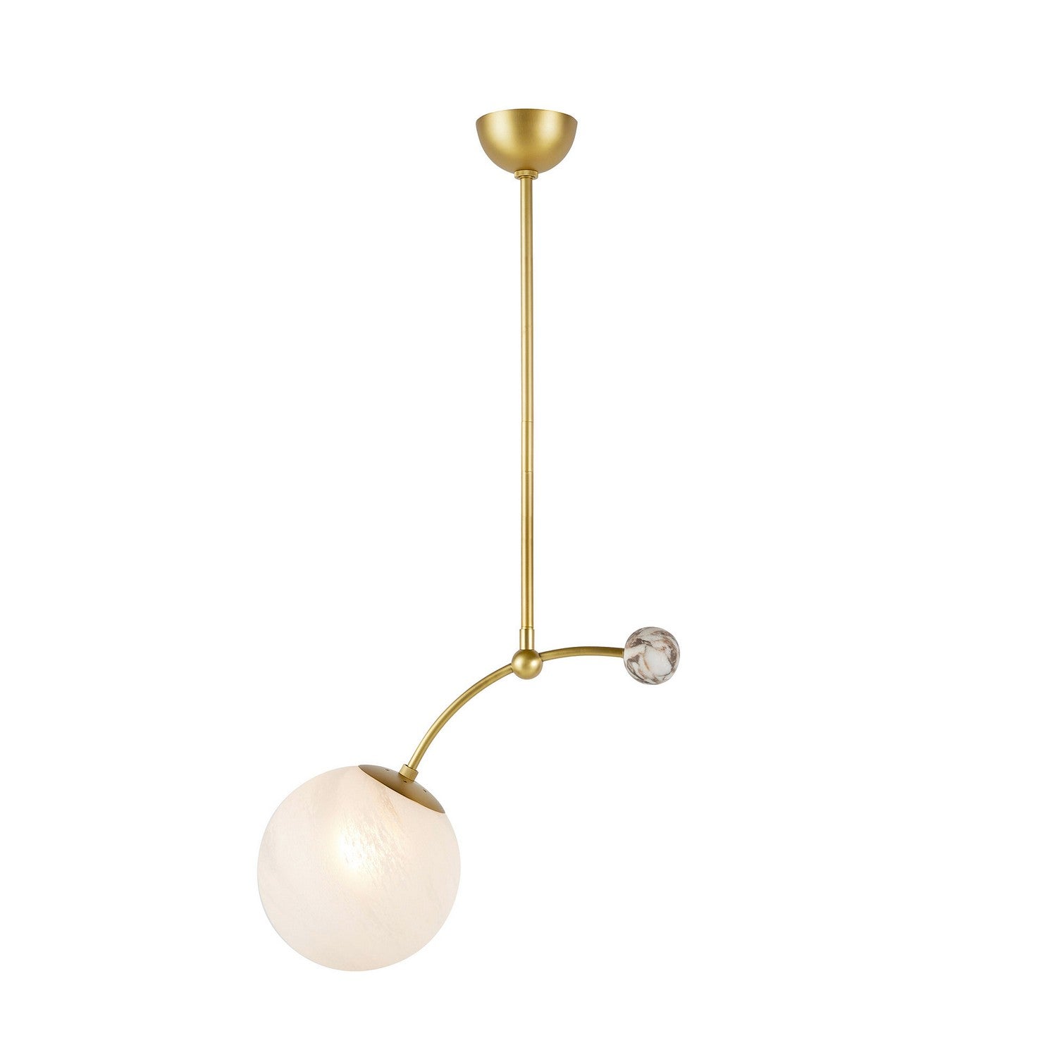 Arteriors - DPC14 - One Light Pendant - Christina - Matte Swirl/Antique Brass/Natural