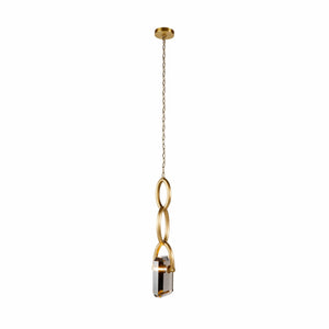 Arteriors - DPC16 - LED Pendant - Estate - Smoke/Antique Brass