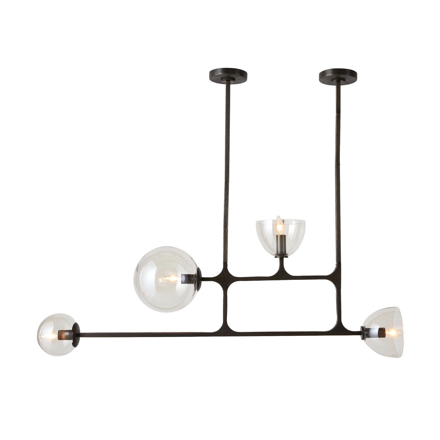 Arteriors - DRC08 - Four Light Linear Chandelier - Dillon - English Bronze/Smoke