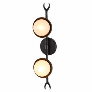 Arteriors - DWI18 - Two Light Wall Sconce - Churchill - Blackened Iron/Frosted