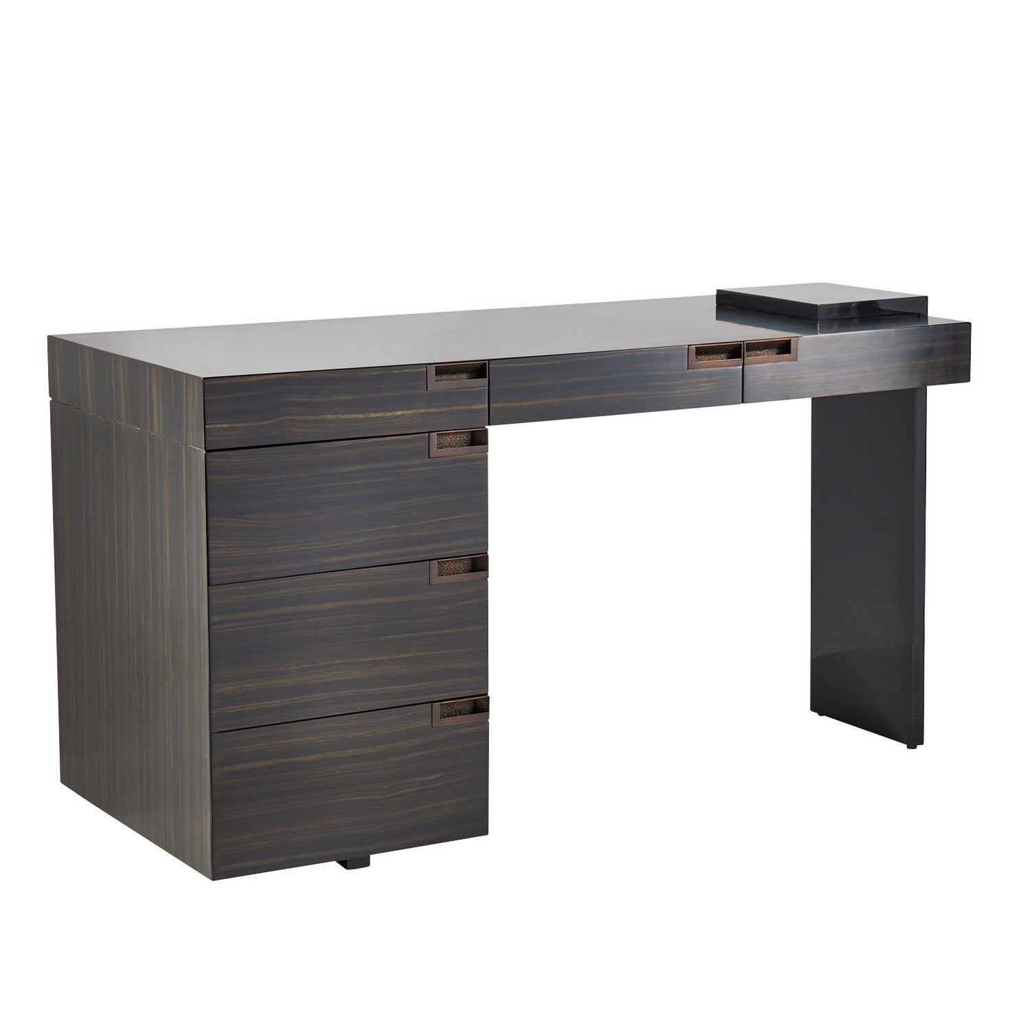 Arteriors - FKS05 - Desk - Carmichael - Charcoal/Black Gloss Lacquer/Charcoal/Bronze