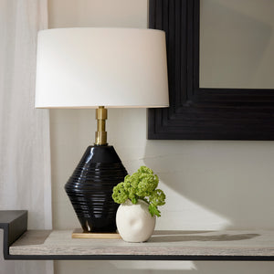 Arteriors - PTI11-372 - One Light Table Lamp - Estrada - Navy Optic/Antique Brass/Off-White/White