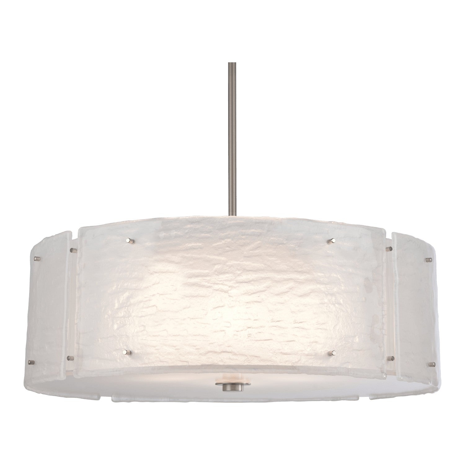 Hammerton Studio - CHB0044-24-NB-FG-001-E2 - Four Light Chandelier - Textured Glass - Novel Brass