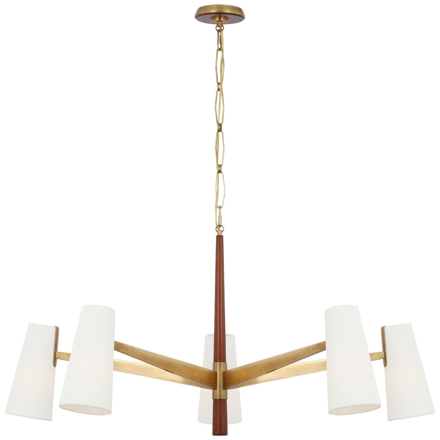 Visual Comfort Signature - ARN 5345HAB/MHG-L - LED Chandelier - Olina - Hand-Rubbed Antique Brass and Mahogany