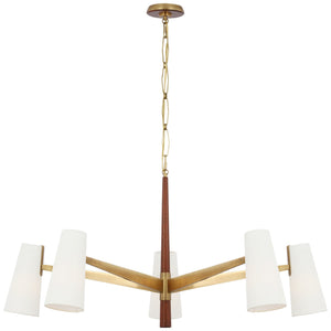 Visual Comfort Signature - ARN 5345HAB/MHG-L - LED Chandelier - Olina - Hand-Rubbed Antique Brass and Mahogany