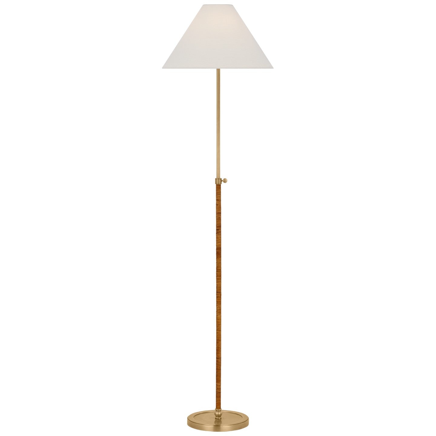 Visual Comfort Signature - CHA 9081AB/NRT-L - LED Floor Lamp - Basden - Antique-Burnished Brass and Natural Rattan