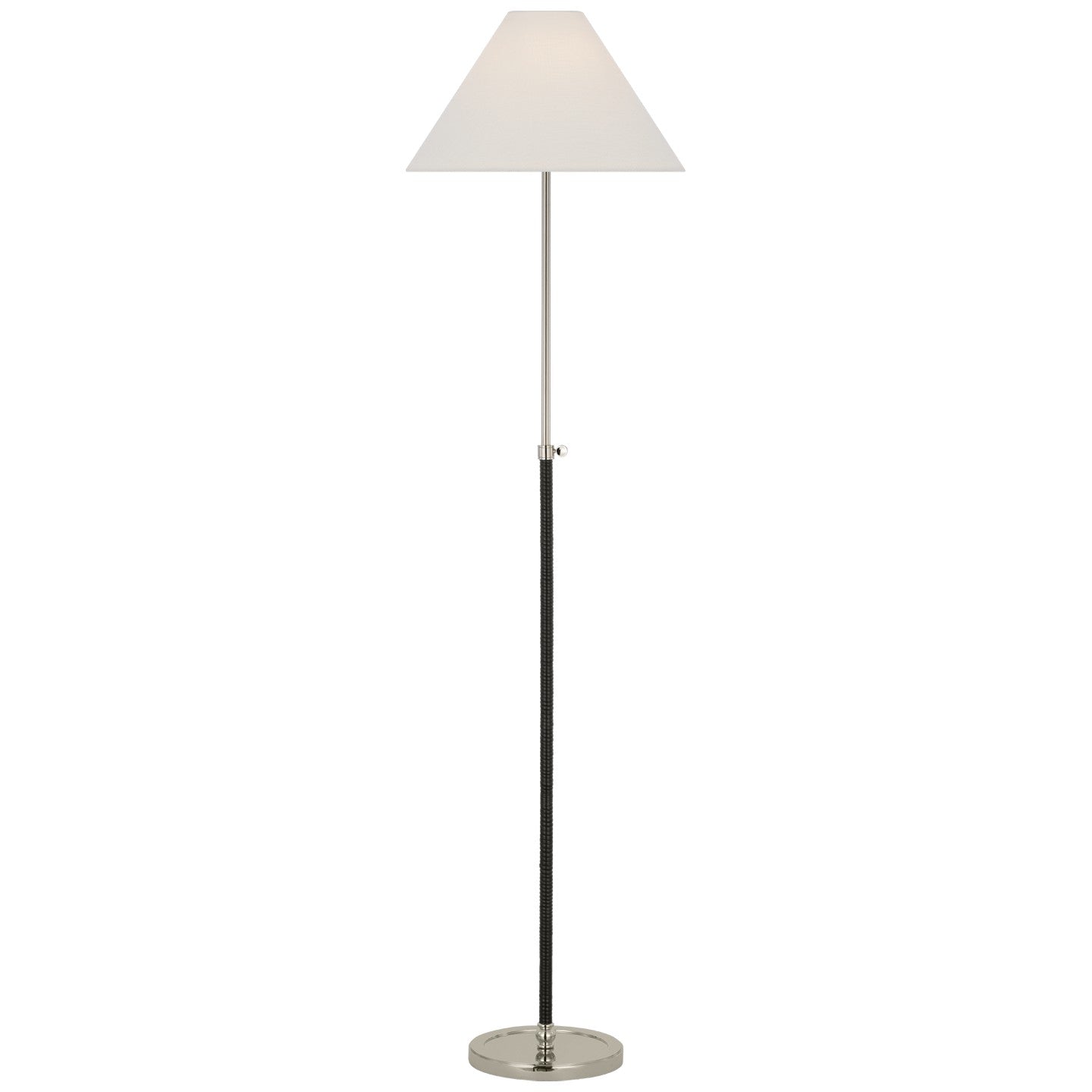 Visual Comfort Signature - CHA 9081PN/BRT-L - LED Floor Lamp - Basden - Polished Nickel and Black Rattan