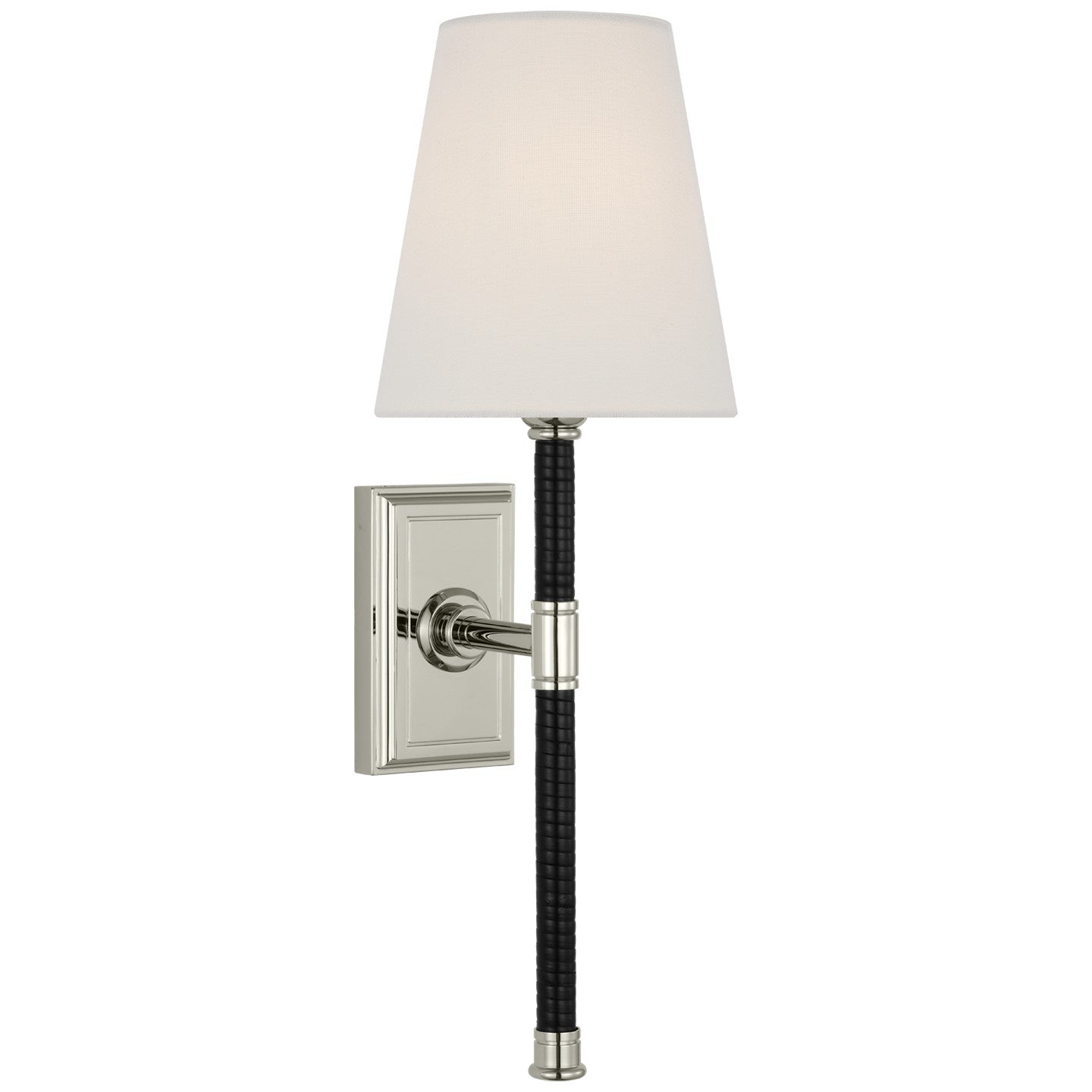 Visual Comfort Signature - CHD 2083PN/BRT-L - LED Wall Sconce - Basden - Polished Nickel and Black Rattan