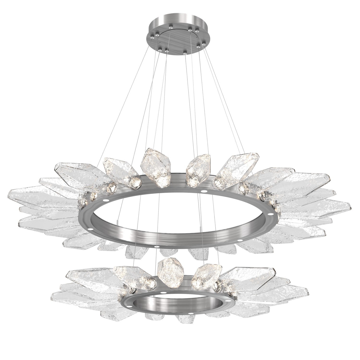 Hammerton Studio - CHB0050-2T-SN-CC-CA1-L1 - LED Chandelier - Rock Crystal - Satin Nickel