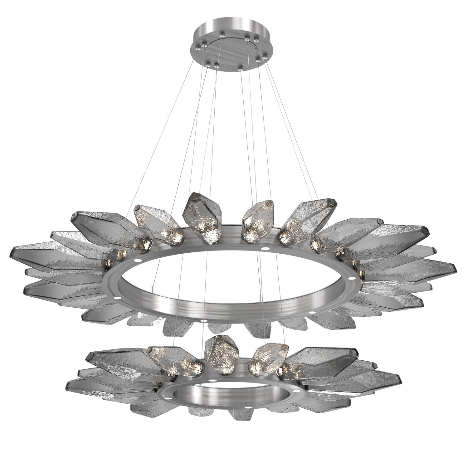 Hammerton Studio - CHB0050-2T-SN-CS-CA1-L1 - LED Chandelier - Rock Crystal - Satin Nickel