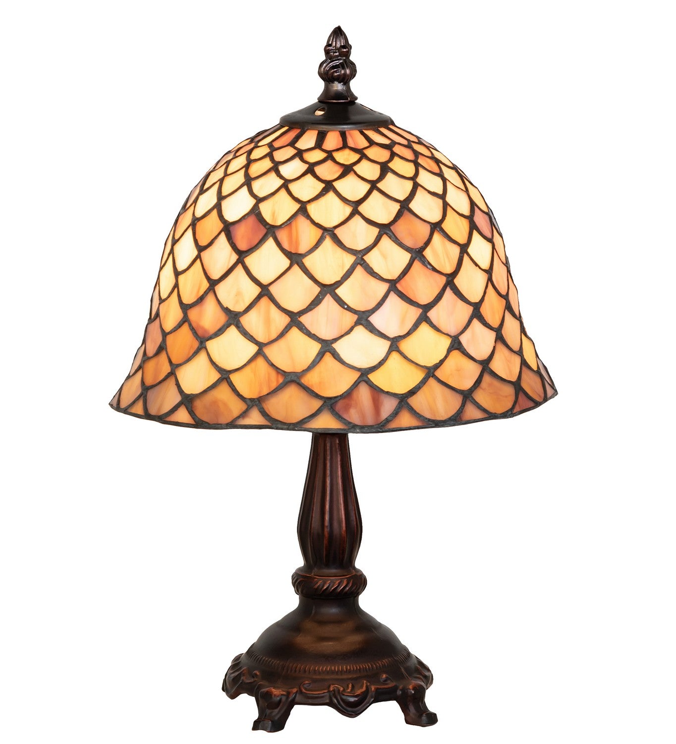 Meyda Tiffany - 67378 - One Light Mini Lamp - Tiffany Fishscale - Antique