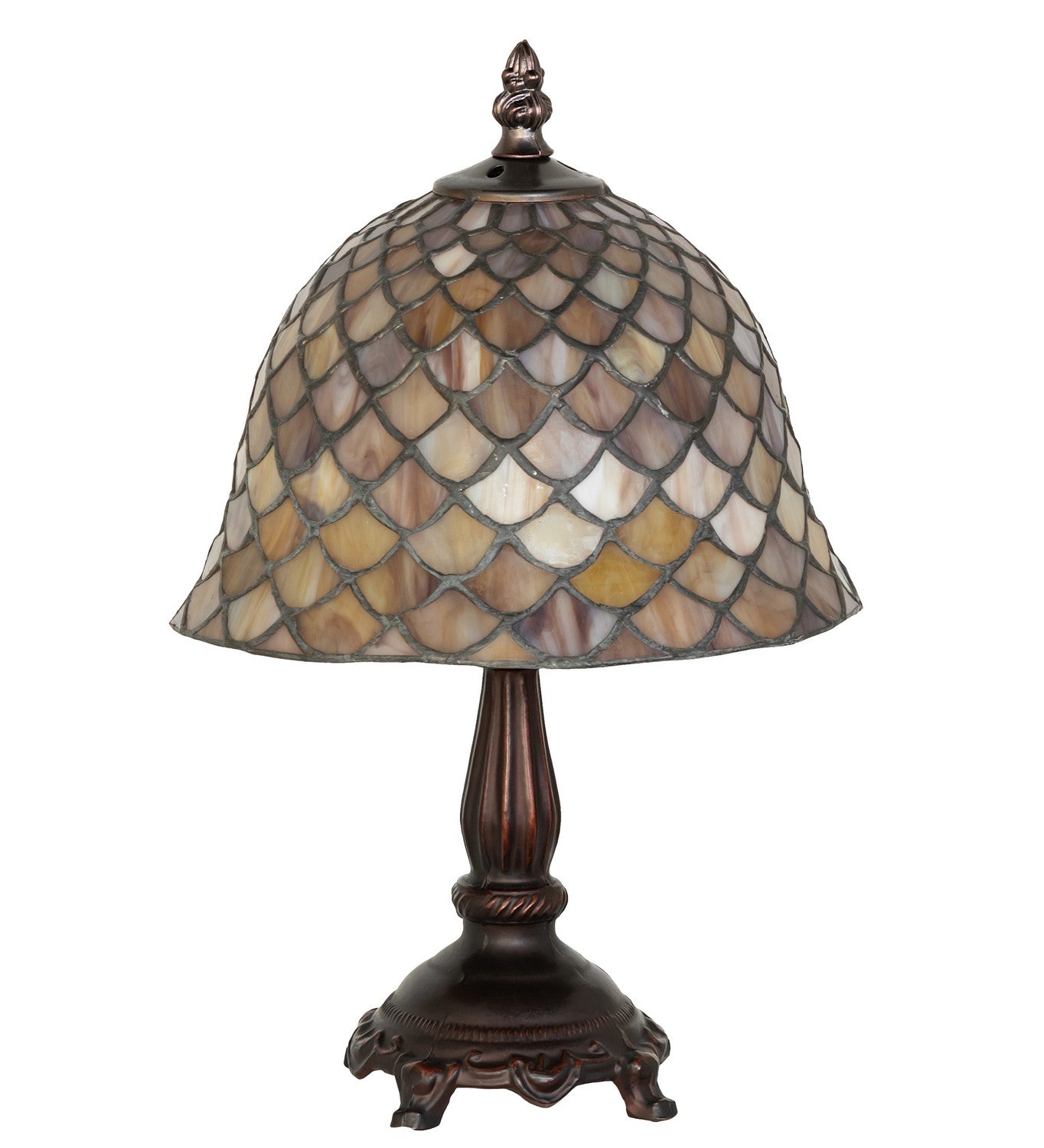 Meyda Tiffany - 67378 - One Light Mini Lamp - Tiffany Fishscale - Antique