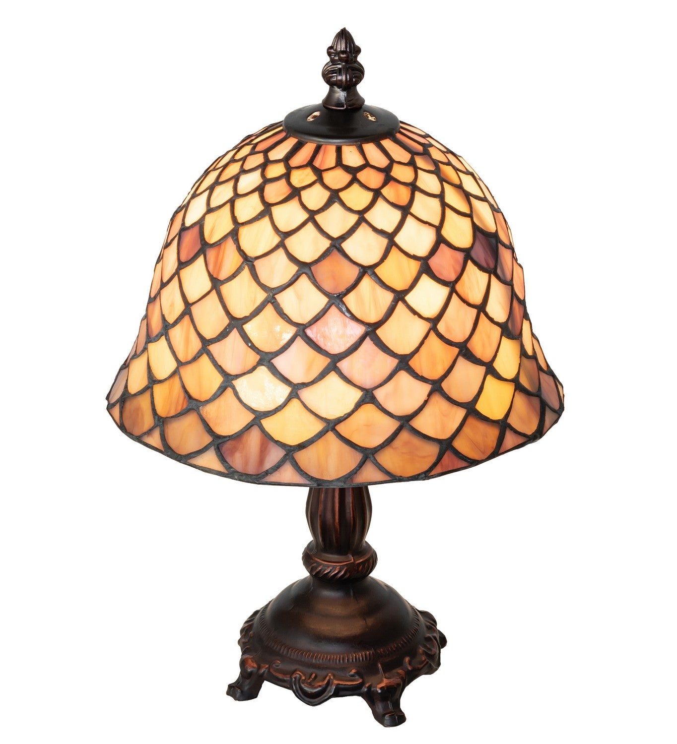 Meyda Tiffany - 67378 - One Light Mini Lamp - Tiffany Fishscale - Antique